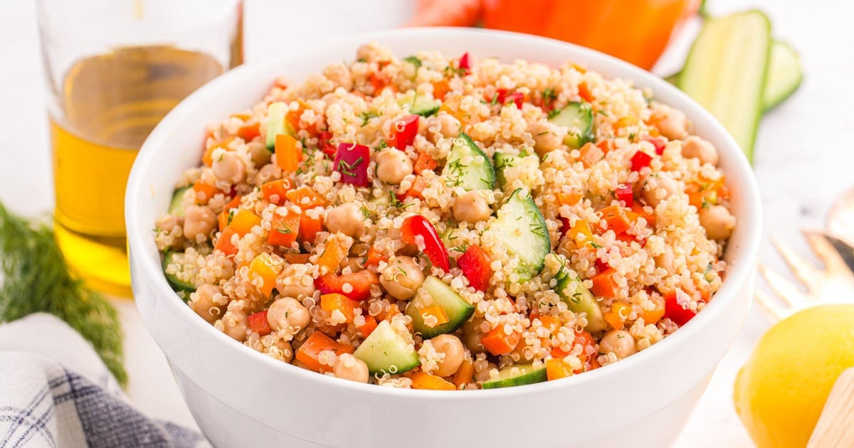 Quinoa Chickpea Salad with Lemon Dill Dressing