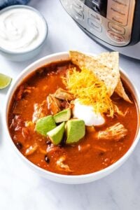 Healthy Instant Pot Chicken Enchilada Soup