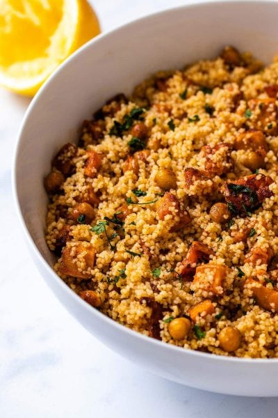 Moroccan-Inspired Couscous with Sweet Potato & Chickpeas - The Recipe Well