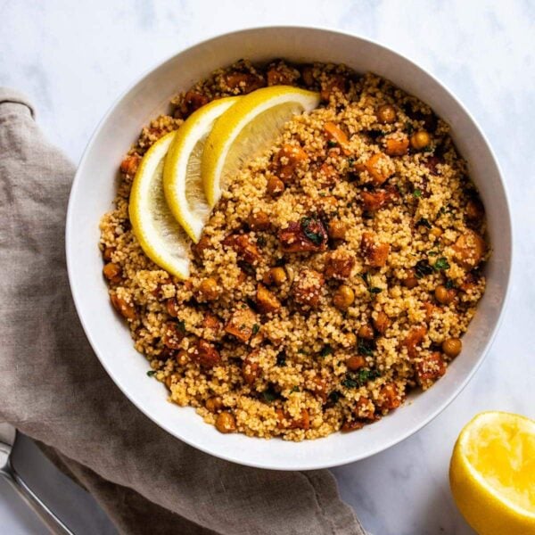 Moroccan-Inspired Couscous with Sweet Potato & Chickpeas - The Recipe Well