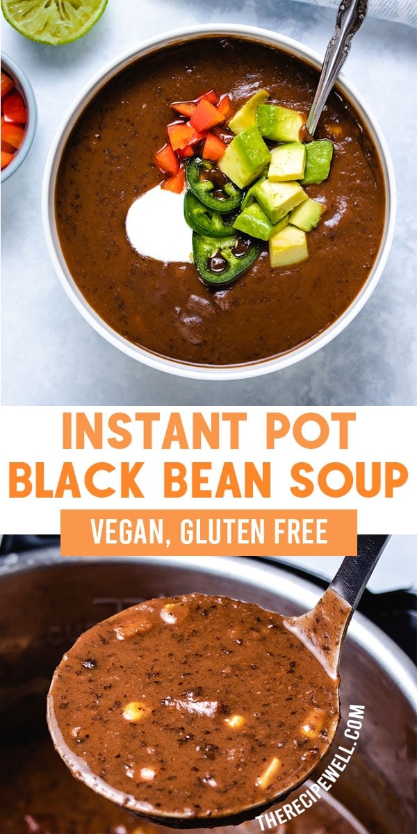 Transform dried black beans into this flavourful vegan soup! No soaking required. Made with carrots, bell pepper and corn, this soup is a nourishing meal. FOLLOW The Recipe Well for more great recipes!

#nosoak #vegan #glutenfree #healthy #easy via @therecipewell