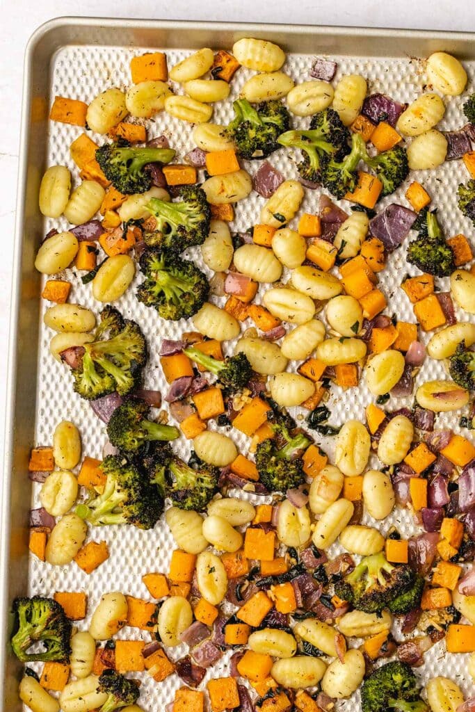 Brown Butter Sheet Pan Gnocchi With Vegetables The Recipe Well